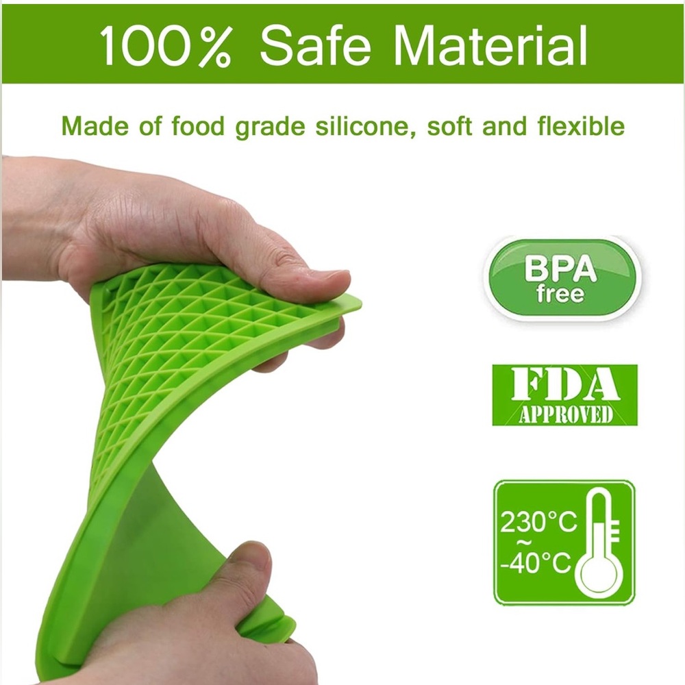 Green Silicone Mini Ice Cube Trays BPA Free Flexible Soft Storage Containers 6pc - Picture 7 of 9